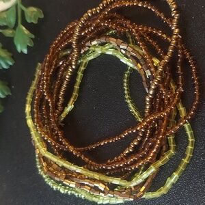 B961 Set Of 10 Stretch Thin Beaded Bracelets